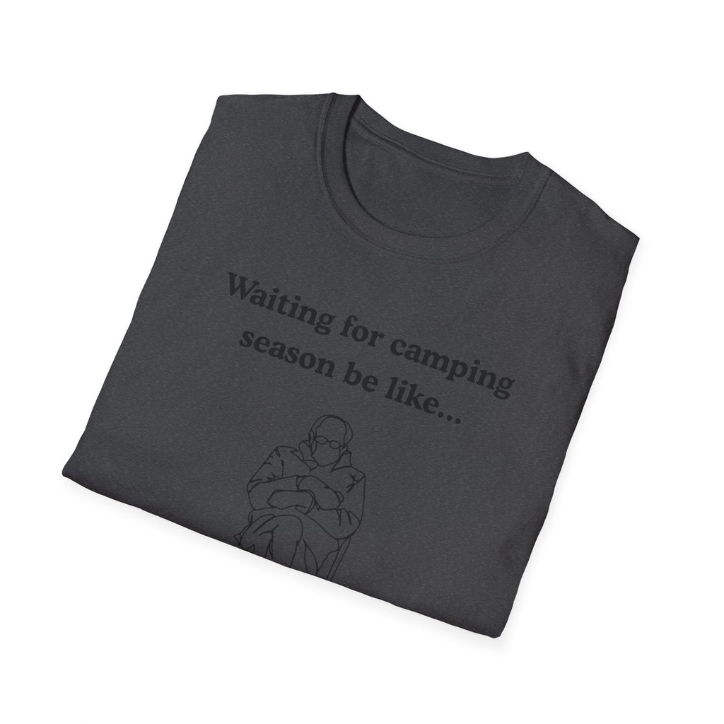 Waiting for Camping Season T-Shirt — Funny Camping Tee with Cozy Chair Graphic