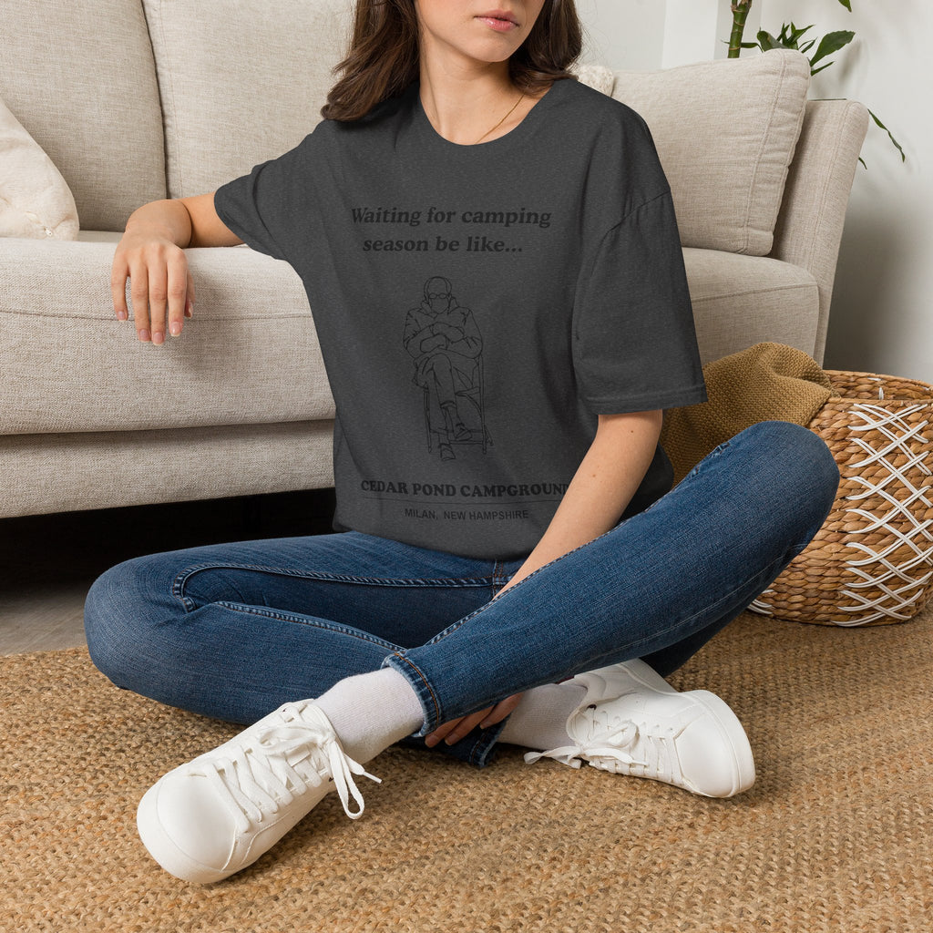 Waiting for Camping Season T-Shirt — Funny Camping Tee with Cozy Chair Graphic