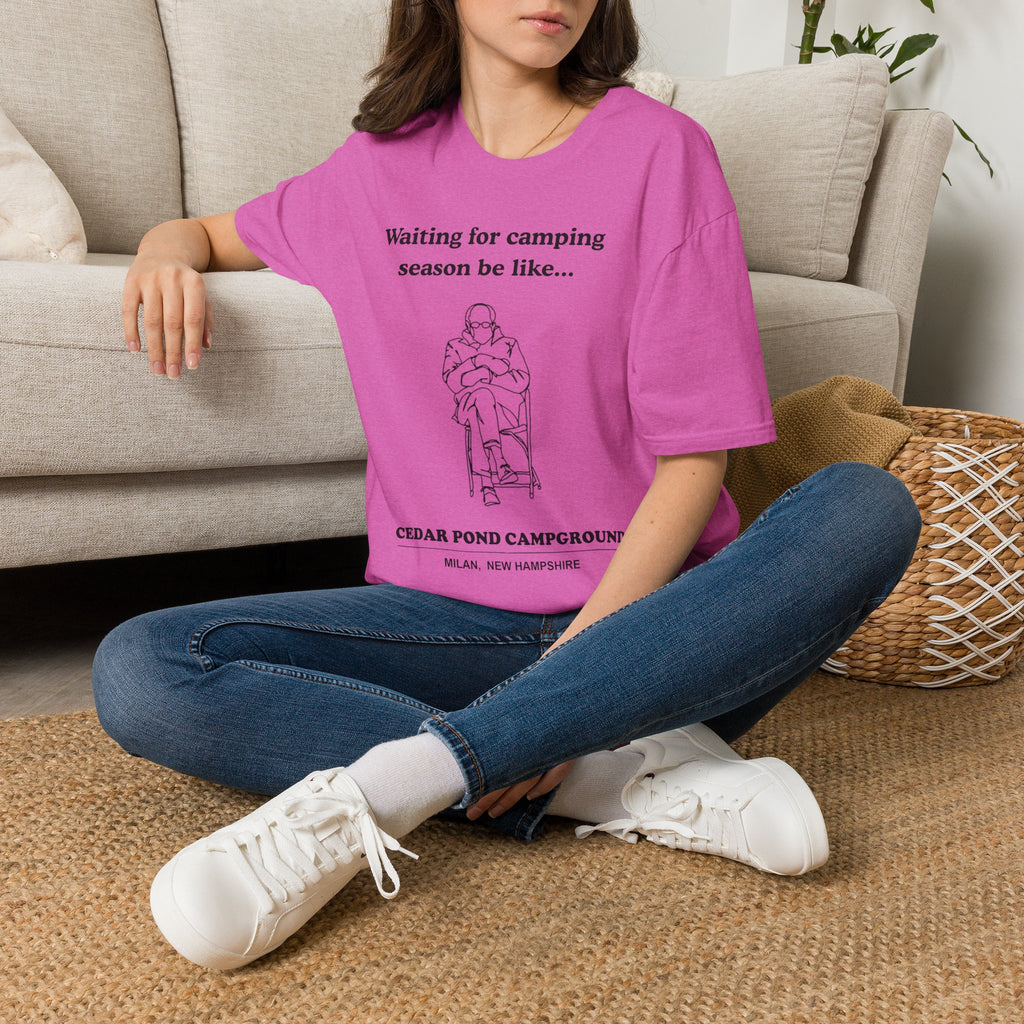 Waiting for Camping Season T-Shirt — Funny Camping Tee with Cozy Chair Graphic