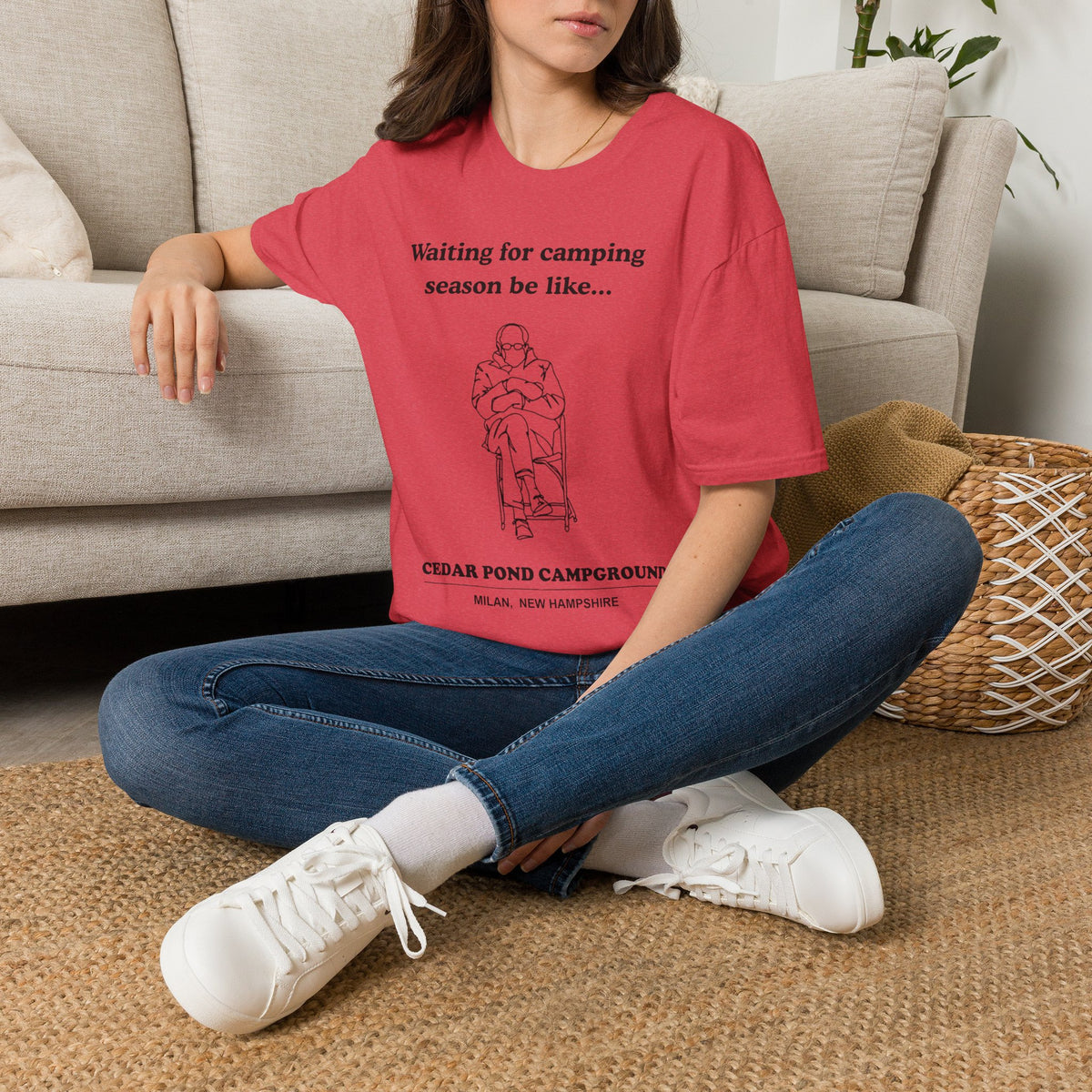 Waiting for Camping Season T-Shirt — Funny Camping Tee with Cozy Chair Graphic