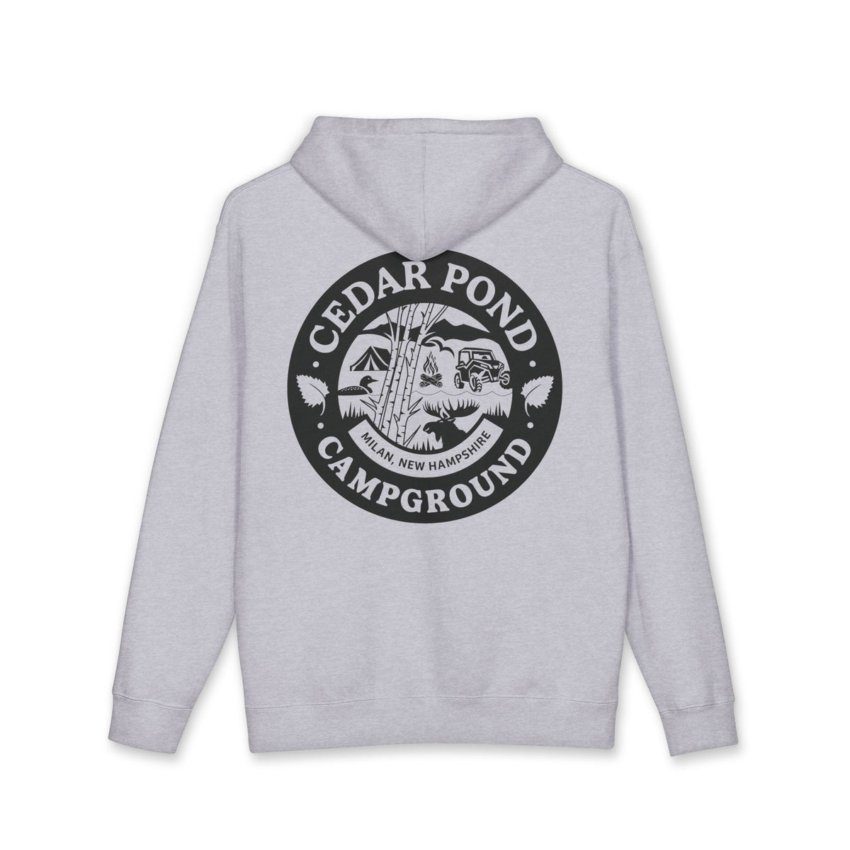 Campground Hoodie — "Cedar Pond Campground" Outdoor Camping Pullover