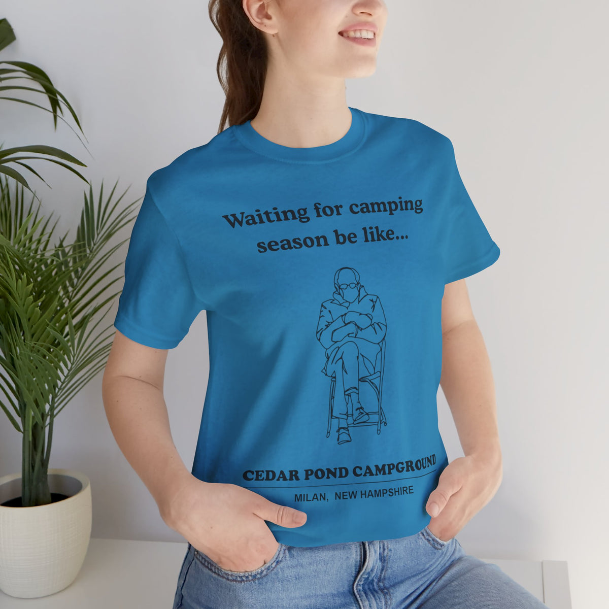 Camping Season Tee — "Waiting for camping season be like..." Cedar Pond Campground Shirt