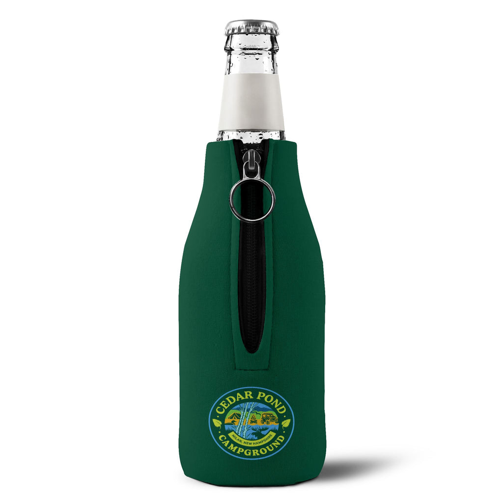 Cedar Pond Campground Zip-Up Bottle Cooler Sleeve