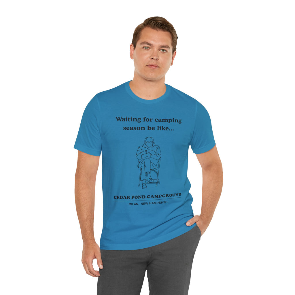Camping Season Tee — "Waiting for camping season be like..." Cedar Pond Campground Shirt