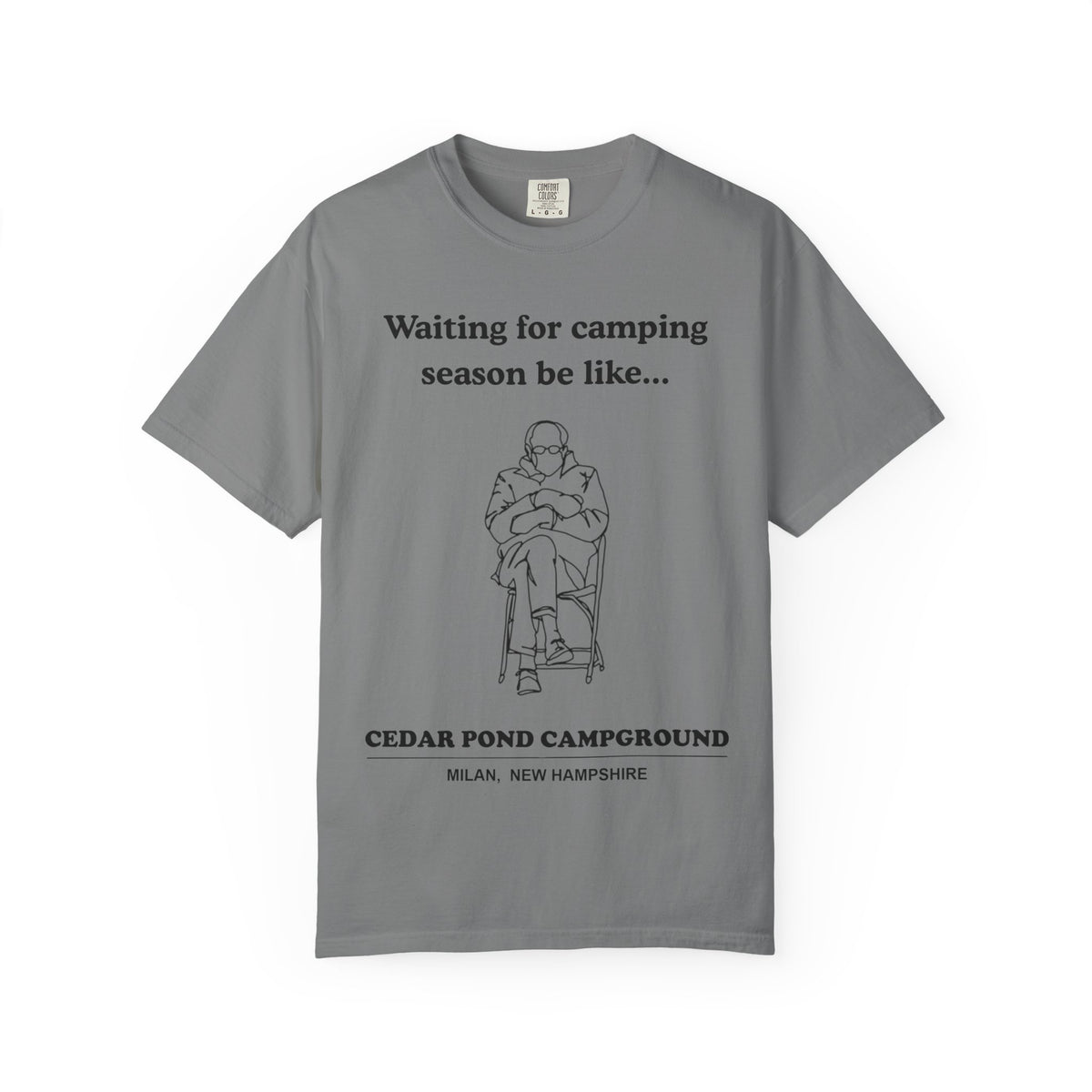 Camping Season Tee — "Waiting for camping season be like..." Cedar Pond Campground Shirt