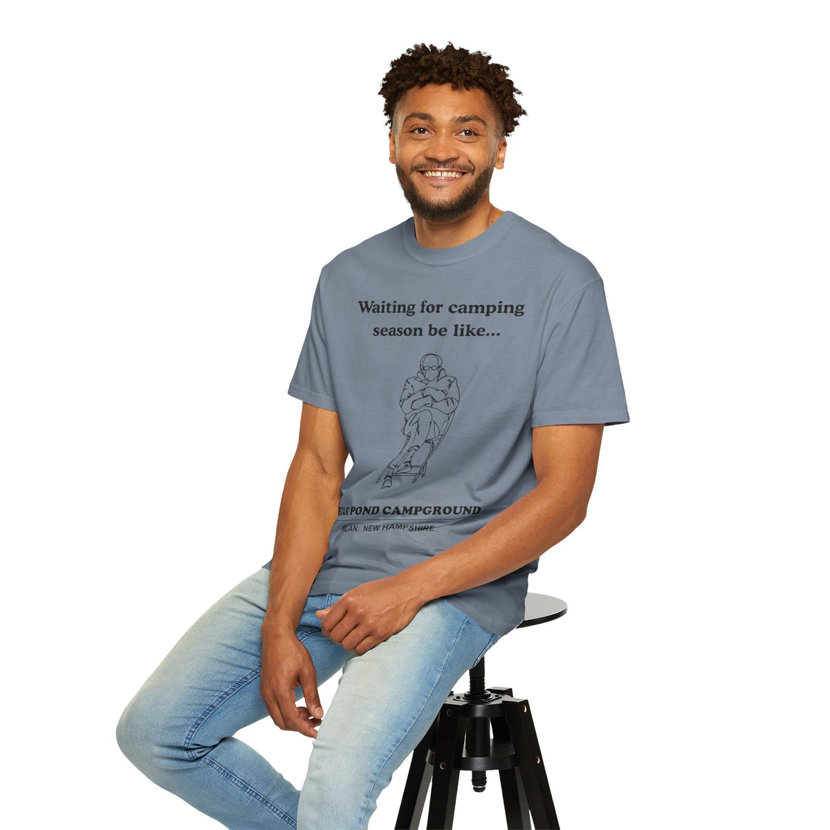 Camping Season Tee — "Waiting for camping season be like..." Cedar Pond Campground Shirt