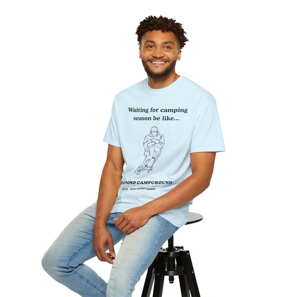 Camping Season Tee — "Waiting for camping season be like..." Cedar Pond Campground Shirt