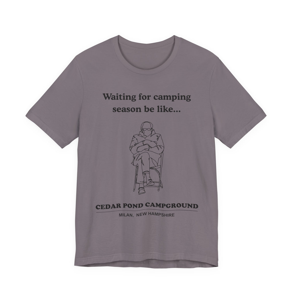 Camping Season Tee — "Waiting for camping season be like..." Cedar Pond Campground Shirt