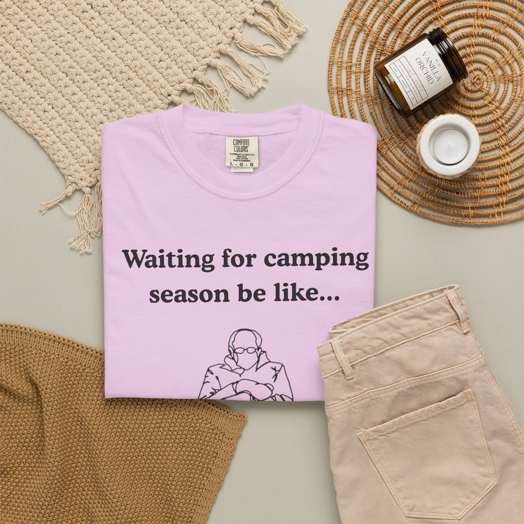 Camping Season Tee — "Waiting for camping season be like..." Cedar Pond Campground Shirt
