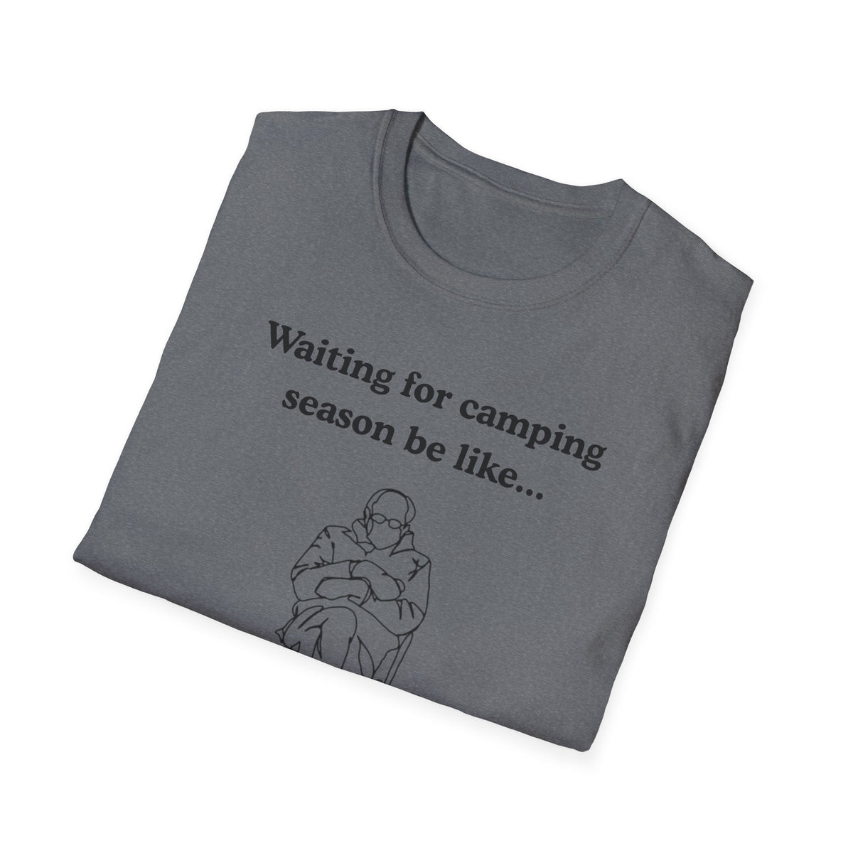 Waiting for Camping Season T-Shirt — Funny Camping Tee with Cozy Chair Graphic