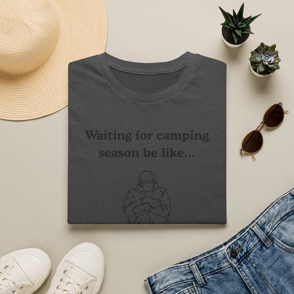 Waiting for Camping Season T-Shirt — Funny Camping Tee with Cozy Chair Graphic
